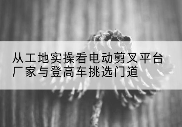 九江电动剪叉升降平台厂家-从工地实操看电动剪叉平台厂家与登高车挑选门道