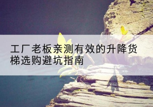 九江升降货梯怎么选-工厂老板亲测有效的升降货梯选购避坑指南